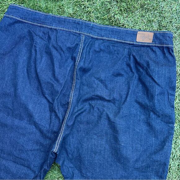 Hell Bunny Charlie Denim Capris Dark Wash Plus Size Retro Style Jeans 6XL - Picture 8 of 9